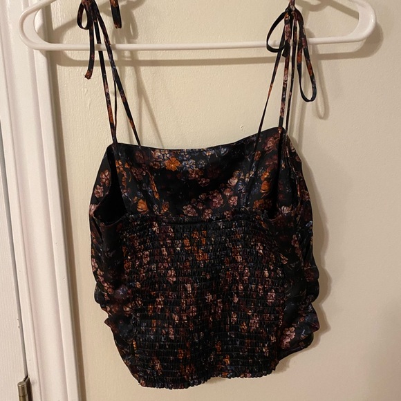 Two Piece Satin Floral Set - Picture 3 of 5